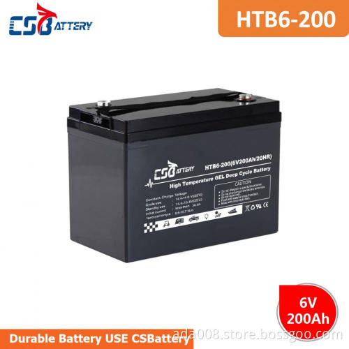 CSBattery 6V200Ah High Temperature Long Life Deep Cycle GEL Battery